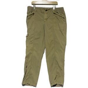 Sonoma Khaki Pants Women's Size 14 Elastic Waist Tan Khaki Brown